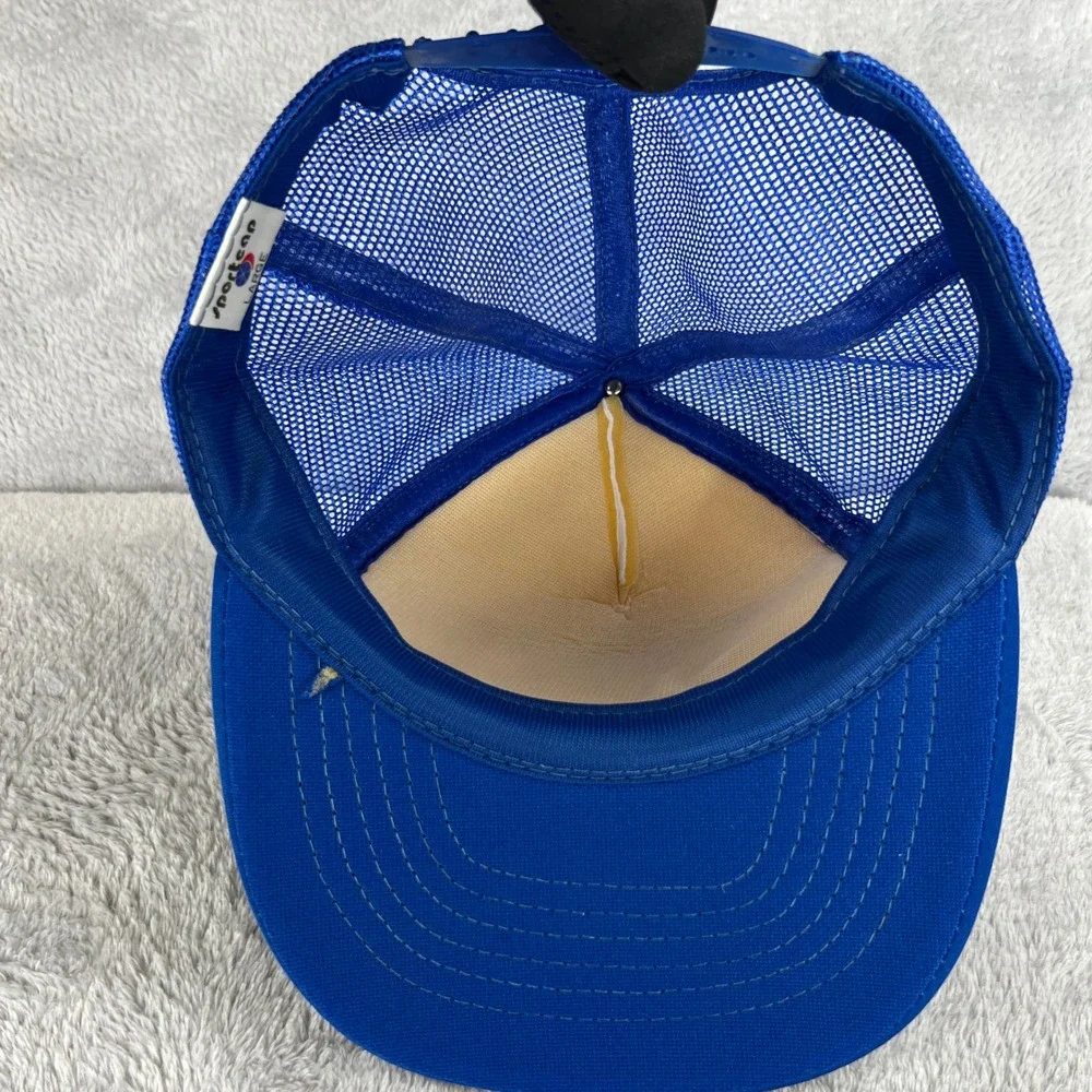 Vintage 1983 Fudge Champ Trucker Hat Large Blue Mesh Snapback Sportcap Retro
